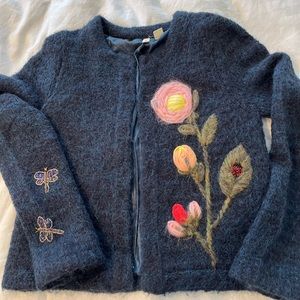 Anthropologie Embroidered and Beaded Sweater